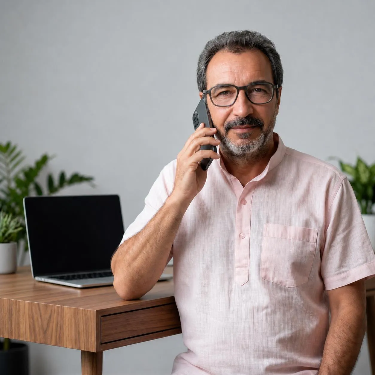 Consultant IA en Vendée au téléphone avec un client